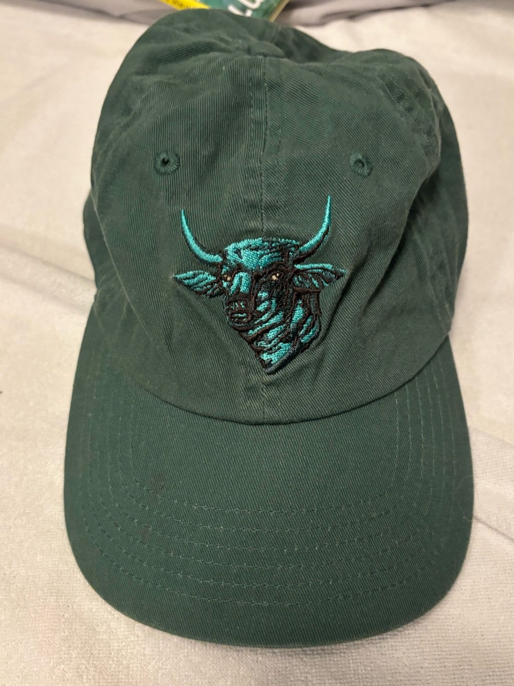 Zach Bryan Men's Dark Green Embroidered Bull Cap